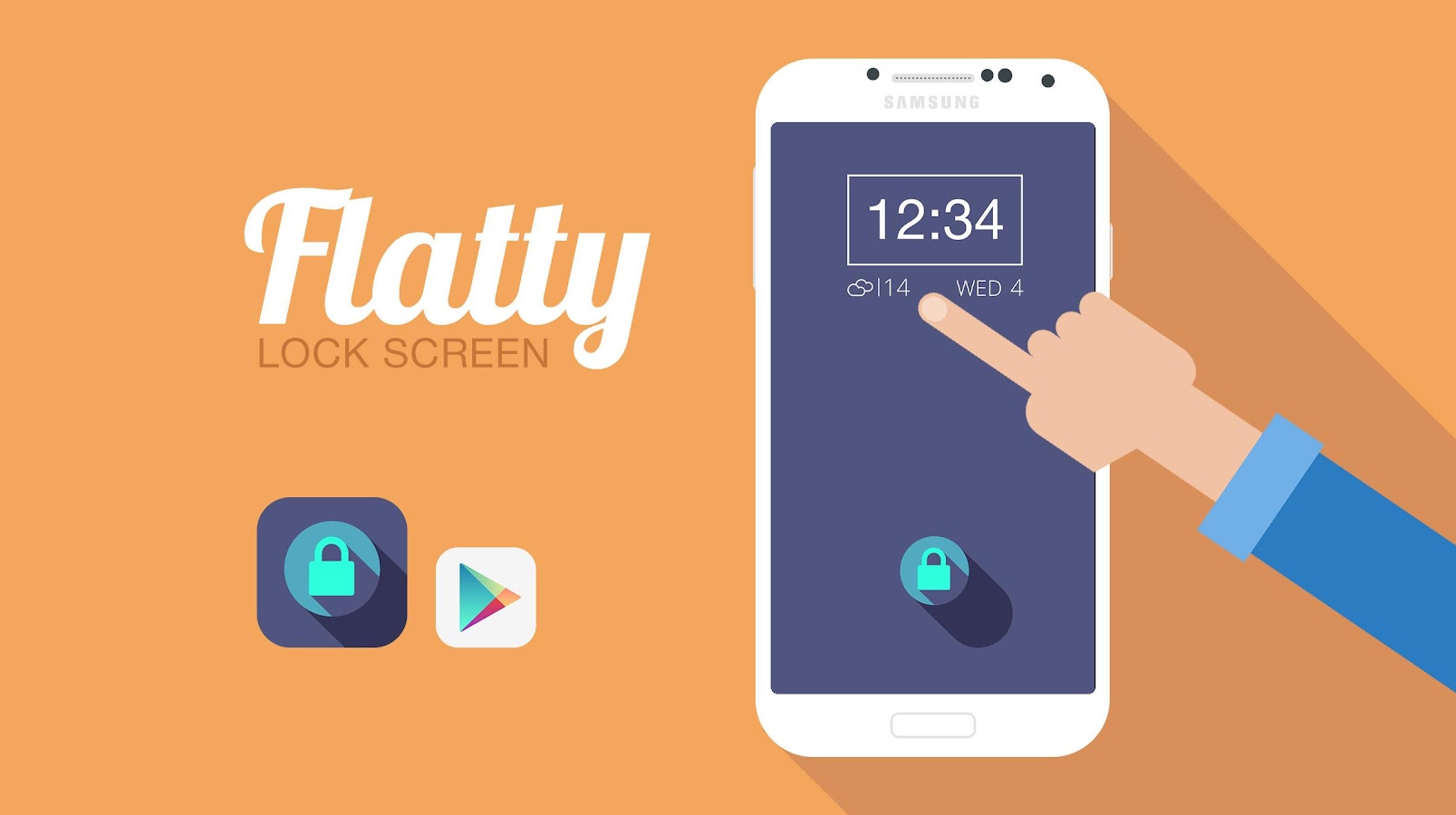 Flatty Lockscreen - screenshot