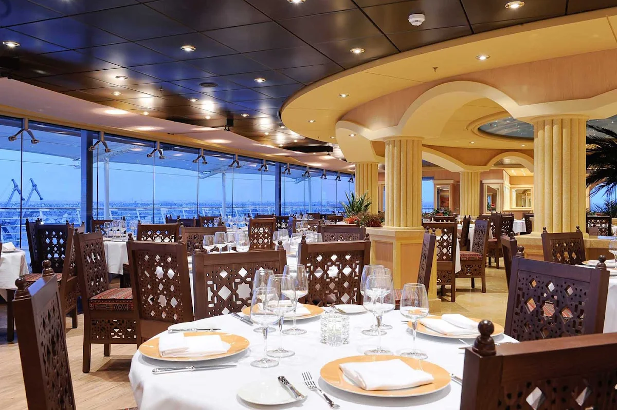 MSC-Magnifica-L'Oasi-Restaurant - MSC Magnifica's L'Oasi Restaurant offers panoramic views of the passing landscapes and signature dishes designed by two-star Michelin chef Mauro Uliassi.