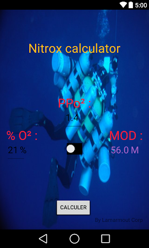 Simple Diving Nitox calculator
