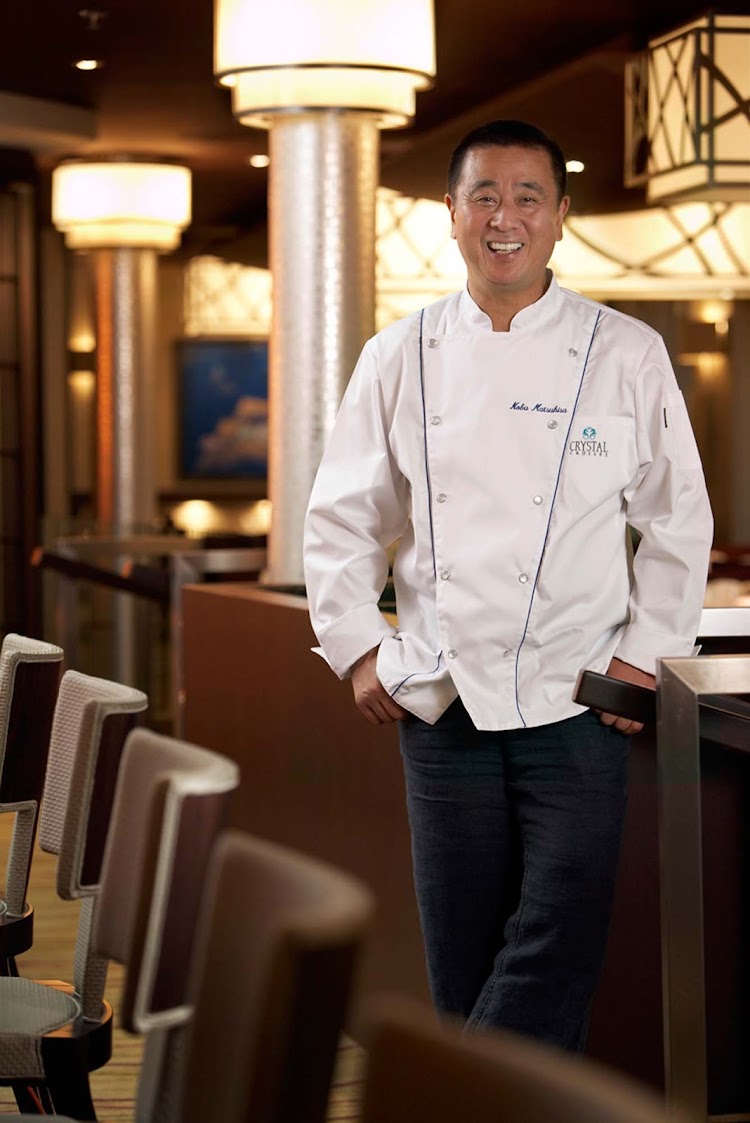 Master chef Nobu Mastuhisa ensures that dishes served on the Crystal Symphony meet his standard of excellence.