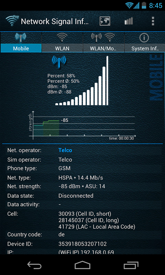 Network Signal Info Pro - screenshot