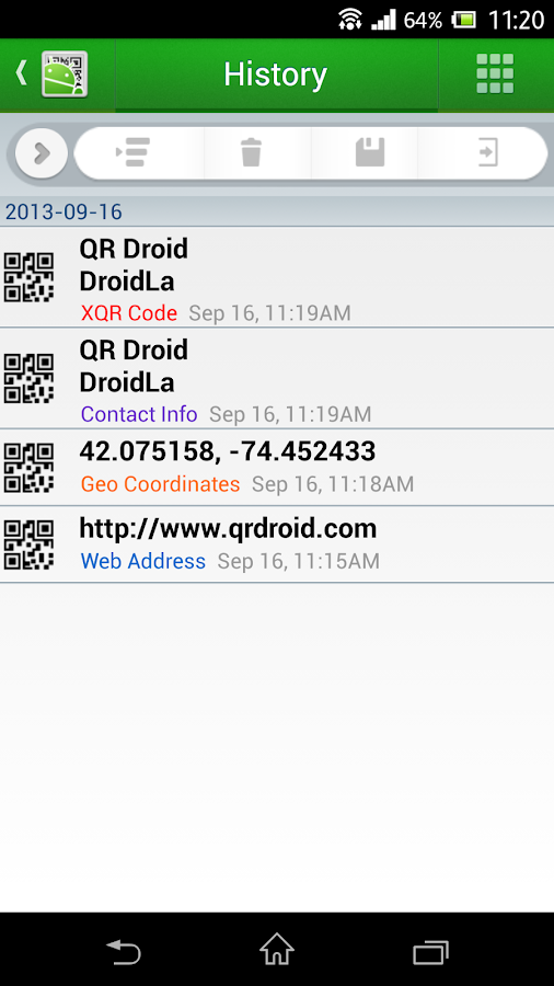QR Droid™ - screenshot