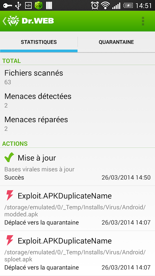   Dr.Web Security Space Life – Capture d'écran 