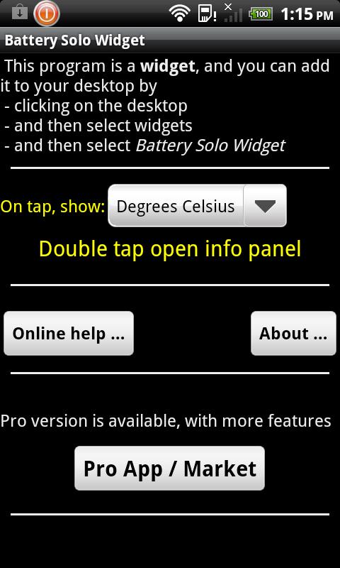 Battery Solo Widget Android