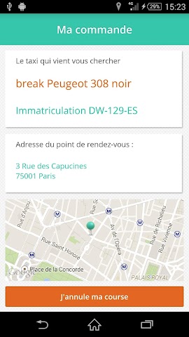 Screenshot 2 Paris Taxis - client