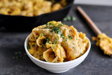 Butternut Squash Shells and Cheese Skillet
