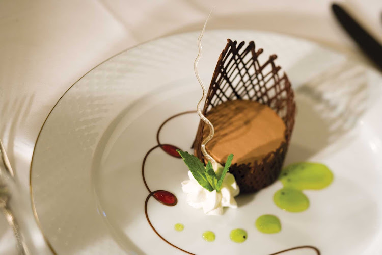 The presentation of desserts offered aboard a Regent Seven Seas cruise will impress.