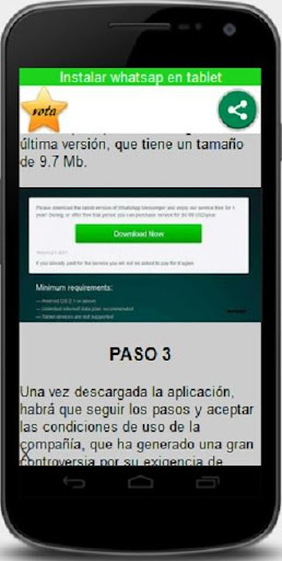 Instalar whatsap en tablet