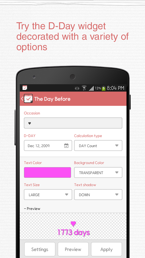 TheDayBefore (D-Day widget) - Android Apps on Google Play