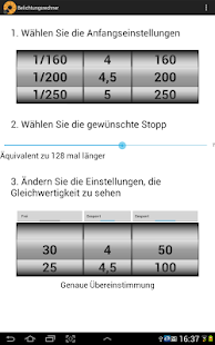 Belichtungsrechner Screen 3
