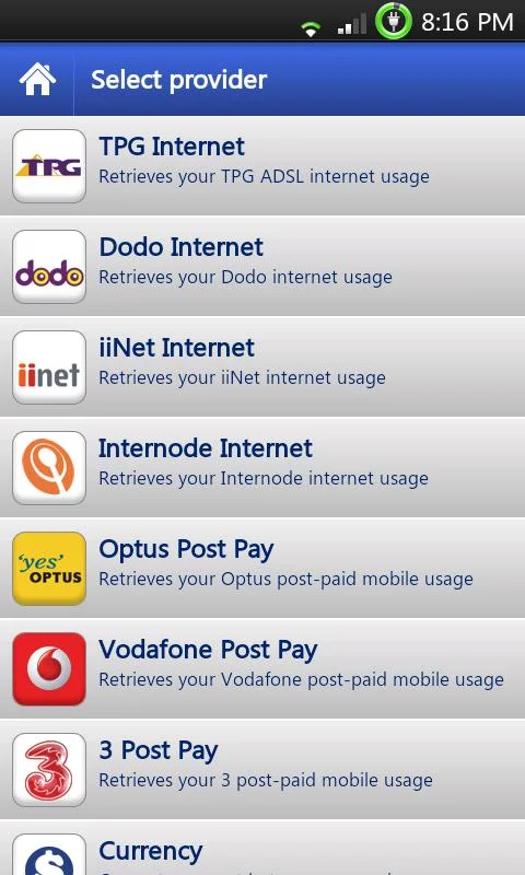 myUsage - screenshot