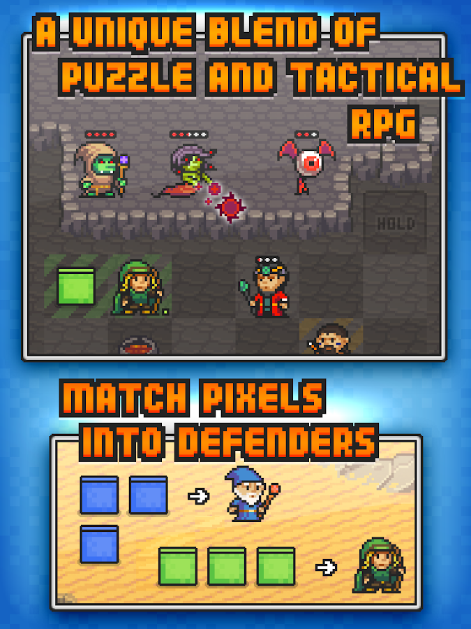 Pixel Defenders Puzzle - tela
