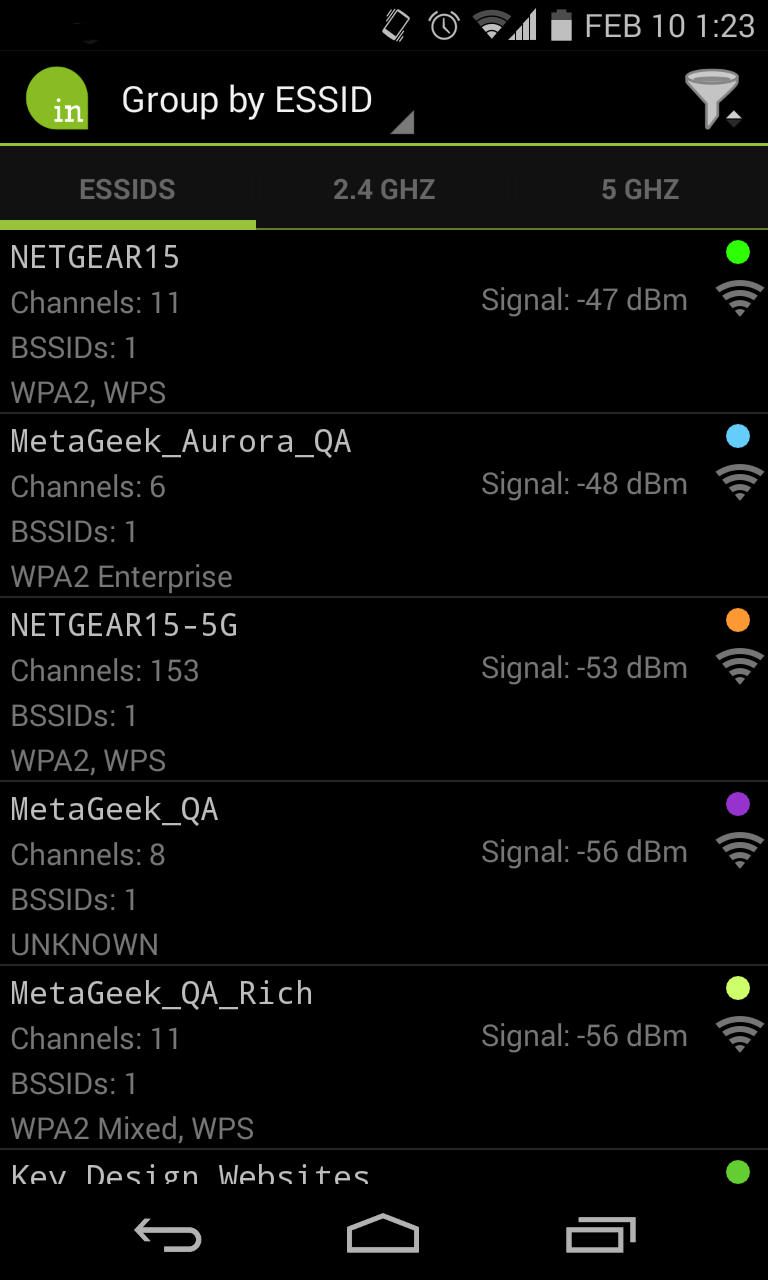inSSIDer Screen 3