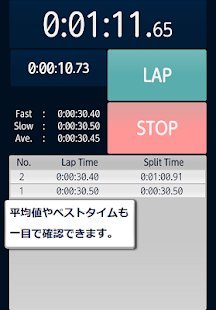 履歴ストップウォッチ - タイムを保存できるストップウォッチ – Vignette de la capture d'écran  