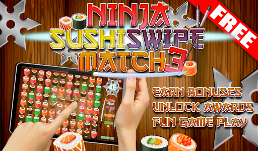 FREE Ninja Sushi Swipe Game