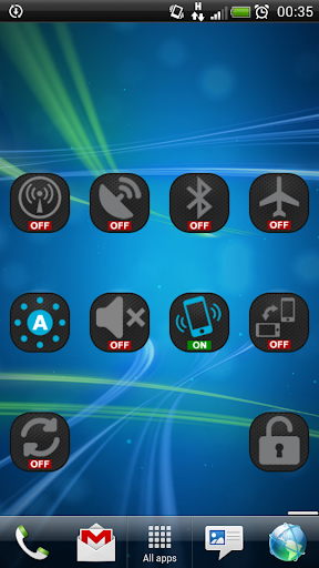 Vibration OnOff Toggle Widget