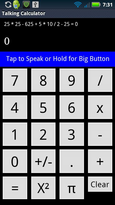 Android application Voice Controlled Calculator screenshort