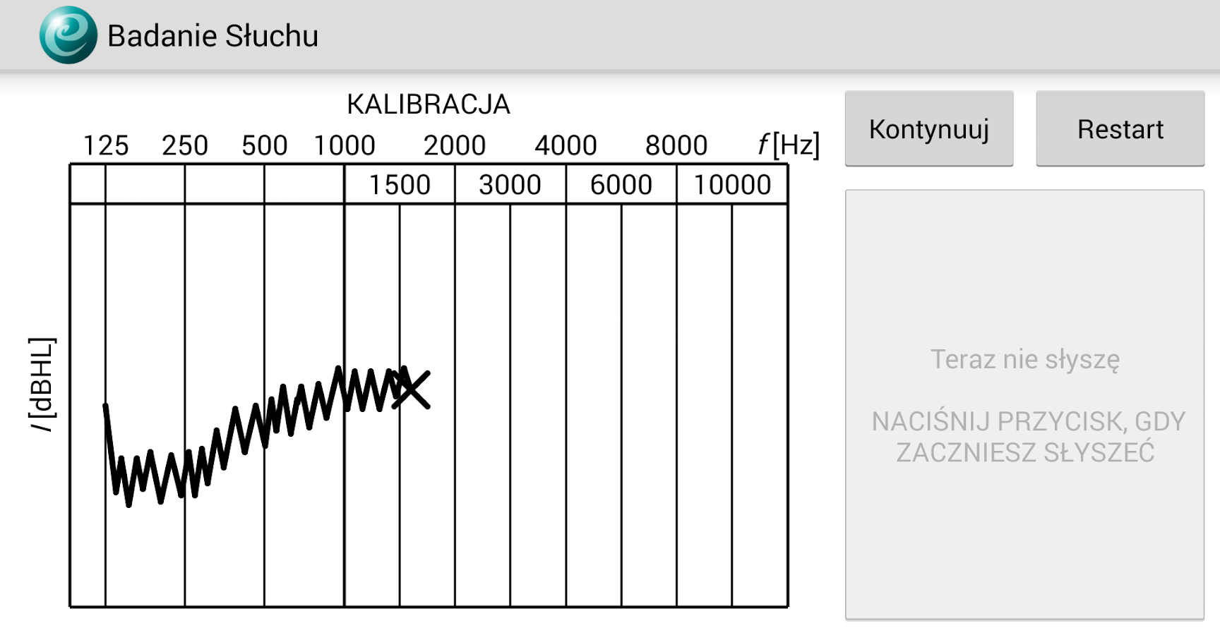   Badanie słuchu – zrzut ekranu 