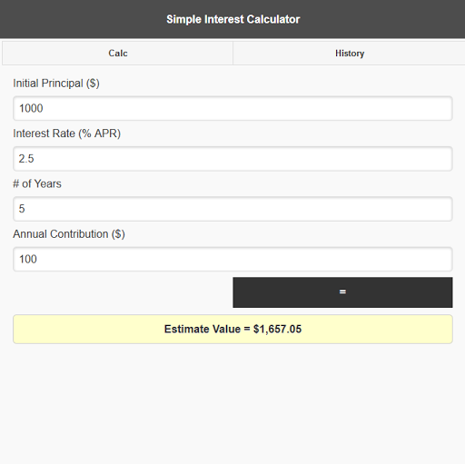 Simple Interest Calc