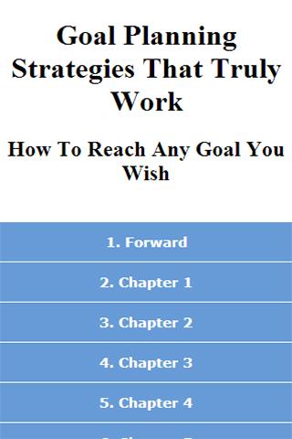 Goal Planning Strategies