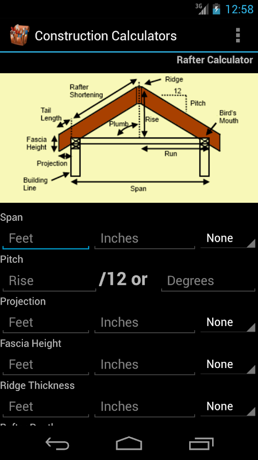   Handy Construction Calculator: captura de tela 