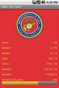 Android application Marine Corps EAS Clock screenshot