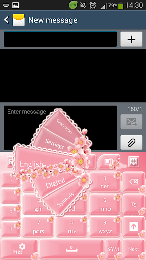 GO Keyboard Pink Flowers