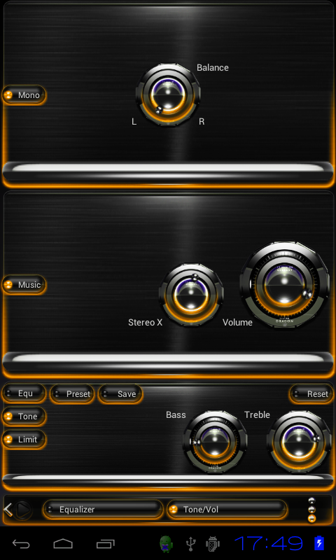 Poweramp skin Orange Glow Screen 3