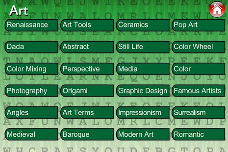 Word Search Art, Books, Music  