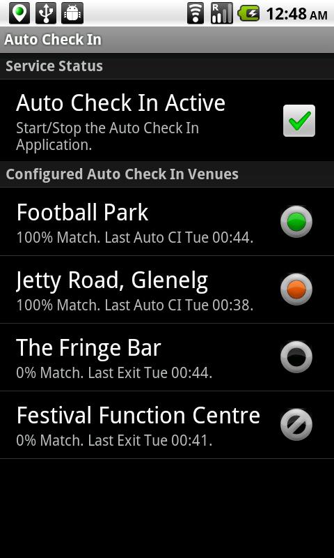 Android application Auto Check In screenshort