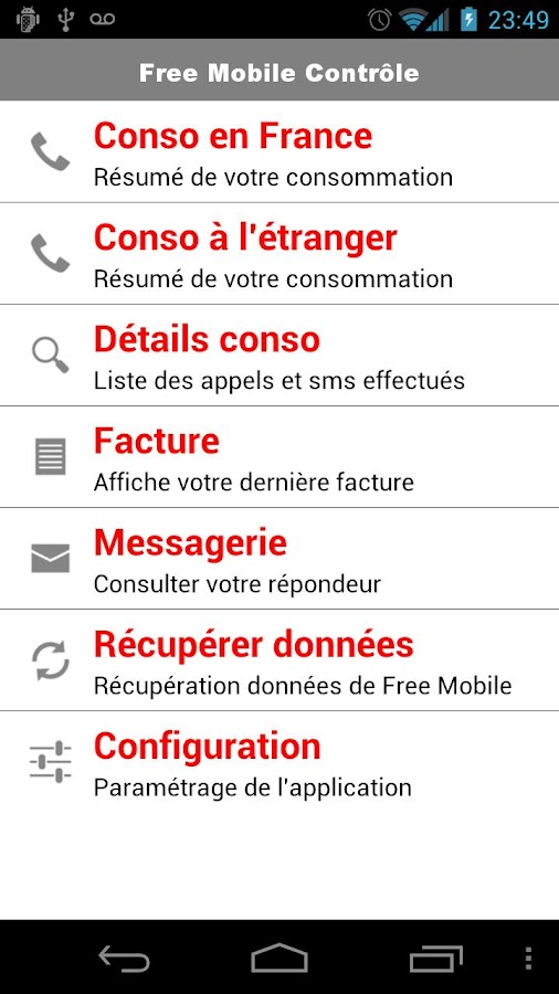 Free Mobile Contrôle Screen 3
