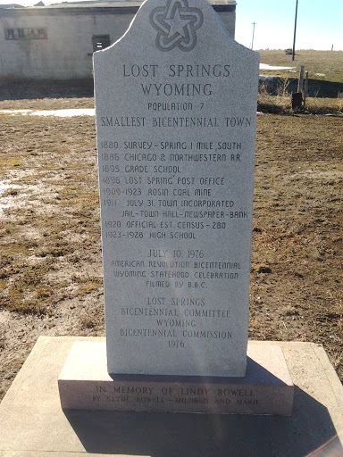 Lost Springs Smallest Bicentennial Town Marker