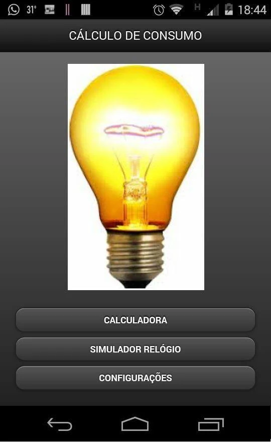    Cálculo de consumo de energia- screenshot  