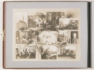 Compositie van elf foto's van personen en onderwijs aan de Keizerlijke Militair-Medische Academie, gecombineerd met decoratie van gedroogde takken