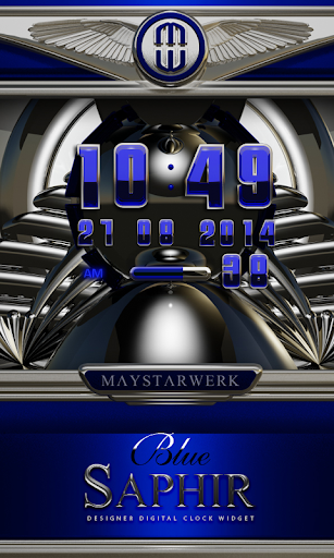 Digi Clock Widget Blue Saphir