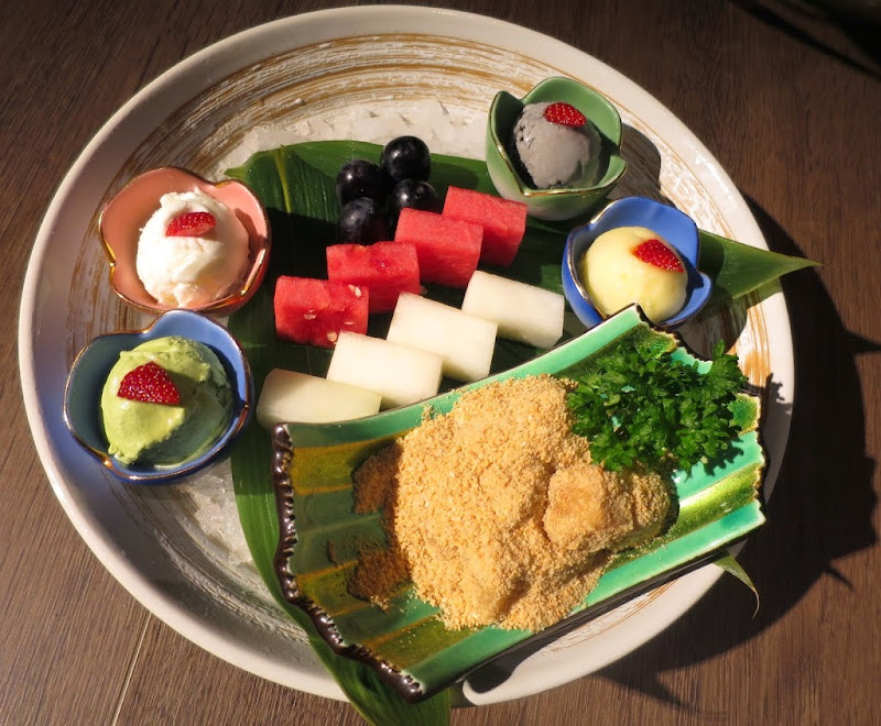 Kampachi S Signature Abekawa Mochi With Yuzu Black Sesame Matcha And Vanilla Ice Cream Kampachi Malaysia Food Restaurant Reviews