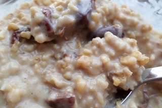 Eggnog Cherry Steel Cut Oatmeal   