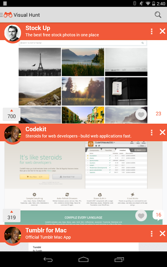    Visual Hunt for Product Hunt- screenshot  