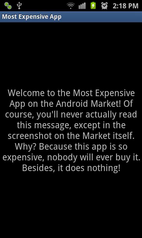 Most Expensive App Screen 2