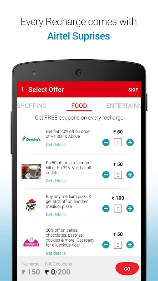 Get exclusive coupons. Courtesy: Play Store.