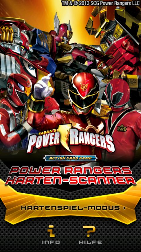 Android application POWER RANGERS CARD SCANNER screenshort