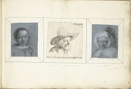 Twee vrouwenhoofden en een portret van Gerard ter Borch de Oude