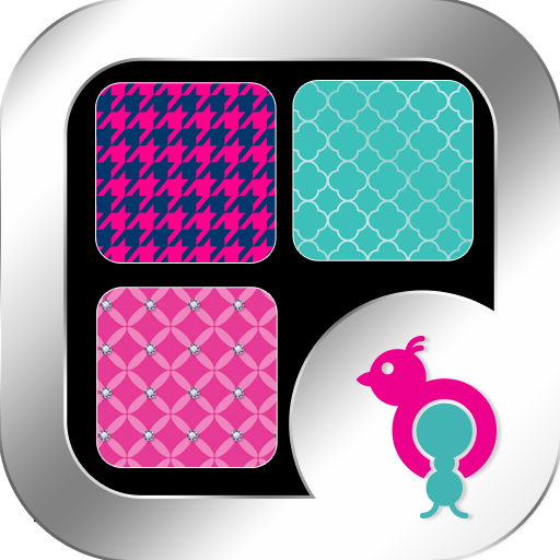 Pink n Blue Patterns Wallpaper LOGO-APP點子