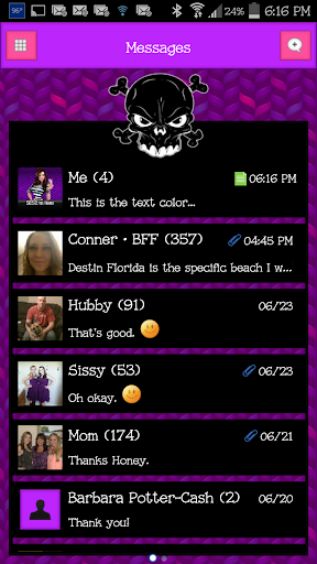 GO SMS - Luv Skulls 2