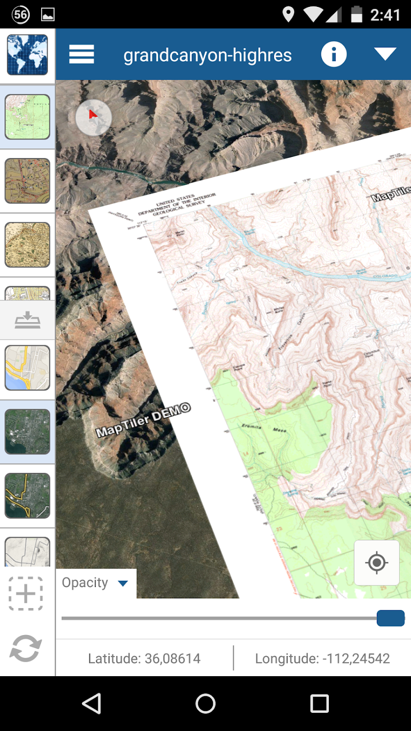 MapTiler GPS MBTiles Viewer Screen 2
