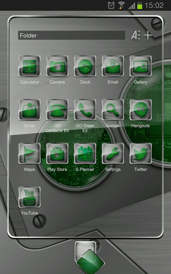 Next launcher theme TechGreen - screenshot