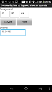 GPS deg min sec to decimal Screenshots 1
