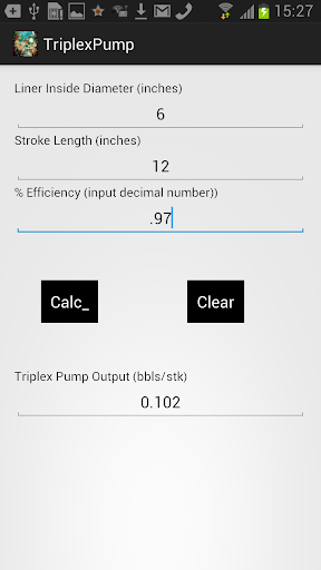 Triplex Pump Output bbl stk