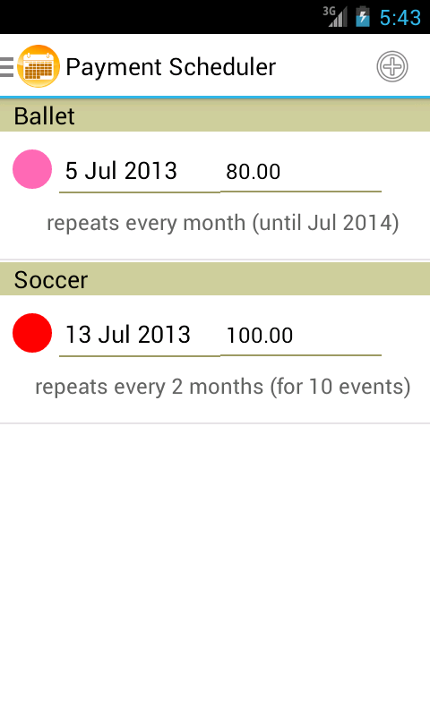 Payment Scheduler Screen 3