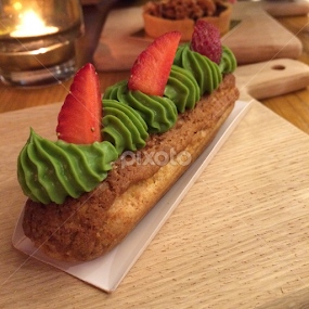 Green tea eclair with cheese by Willyam Talim - Food & Drink Candy & Dessert